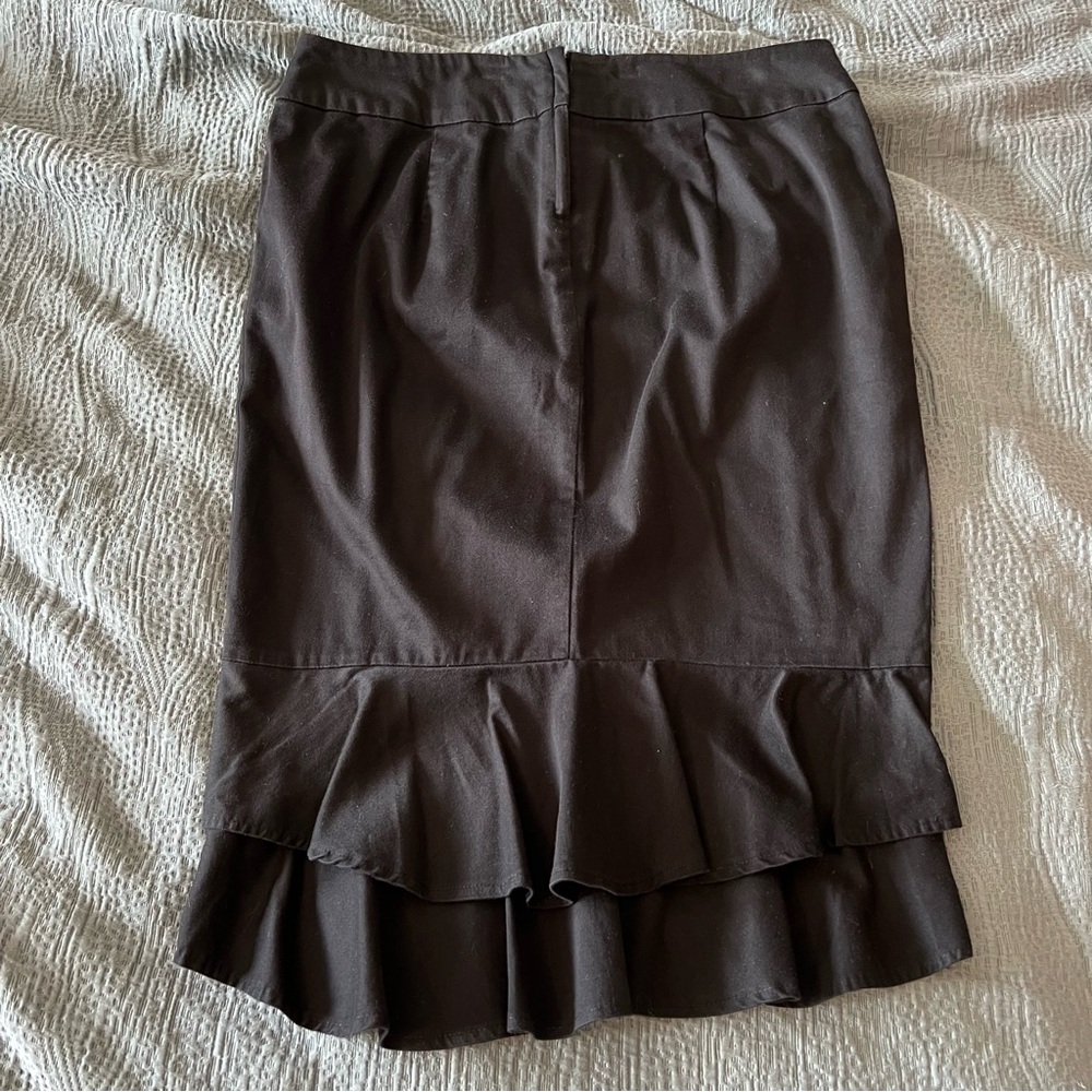 Gorgeous Topshop black pencil Skirt with back ruffle tail-US10